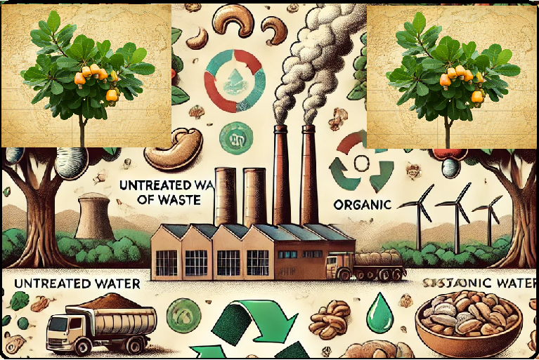 cashew production, environmental challenges, sustainable cashew, organic cashew, fair trade cashew, cashew waste management, cashew processing, cashew industry, climate change, environmental impact assessment